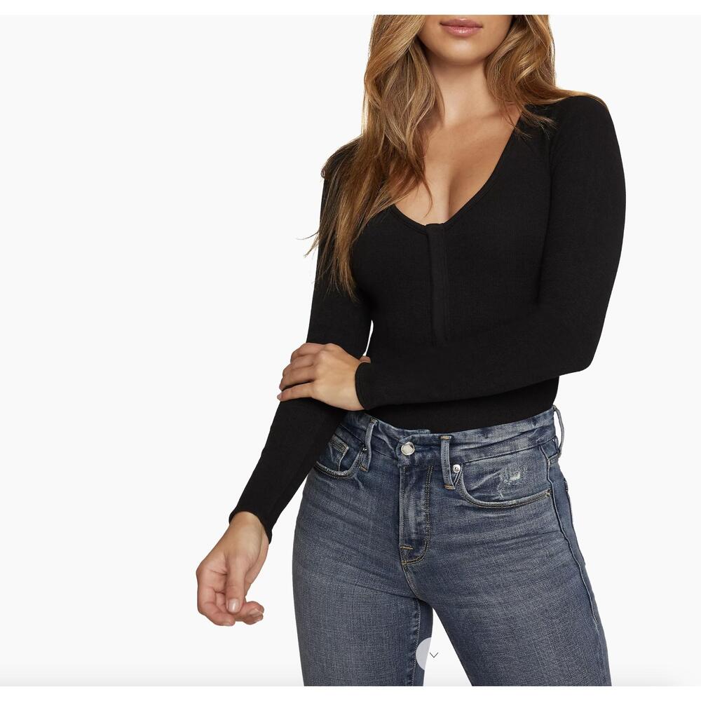 Good American the feel good henley bodysuit size 6